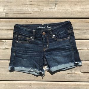 AEO Stretch Dark Wash Shorts